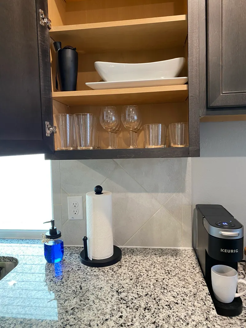 Wine glasses, tumblers and serving dishes