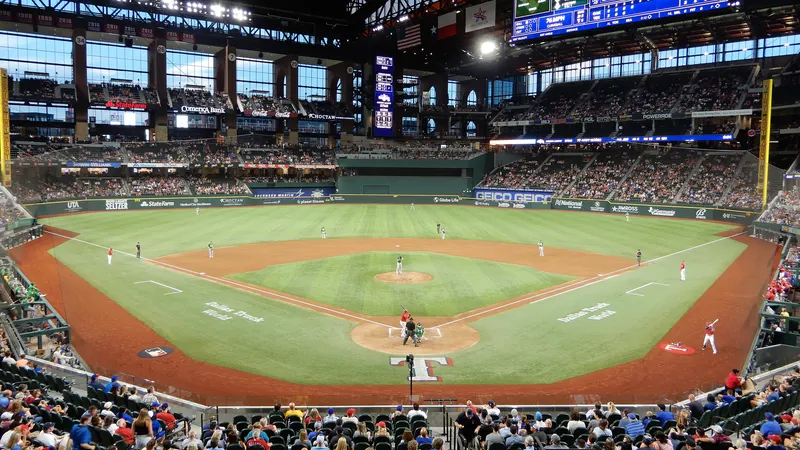Inside Globe Life Field during a Texas Rangers game